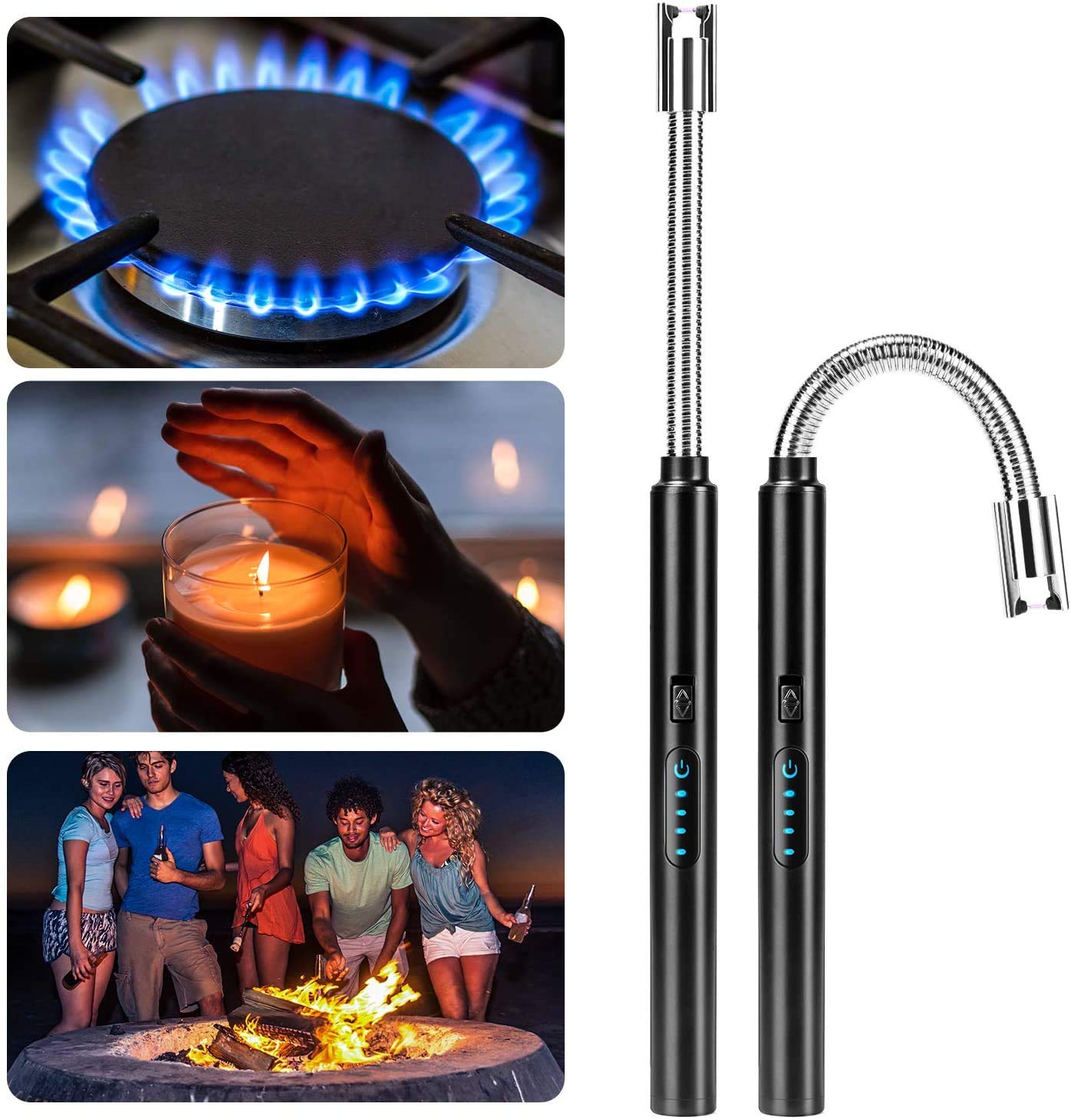 Encendedor Eléctrico USB Recargable 🔥 Antiviento | Cuello Flexible 360°