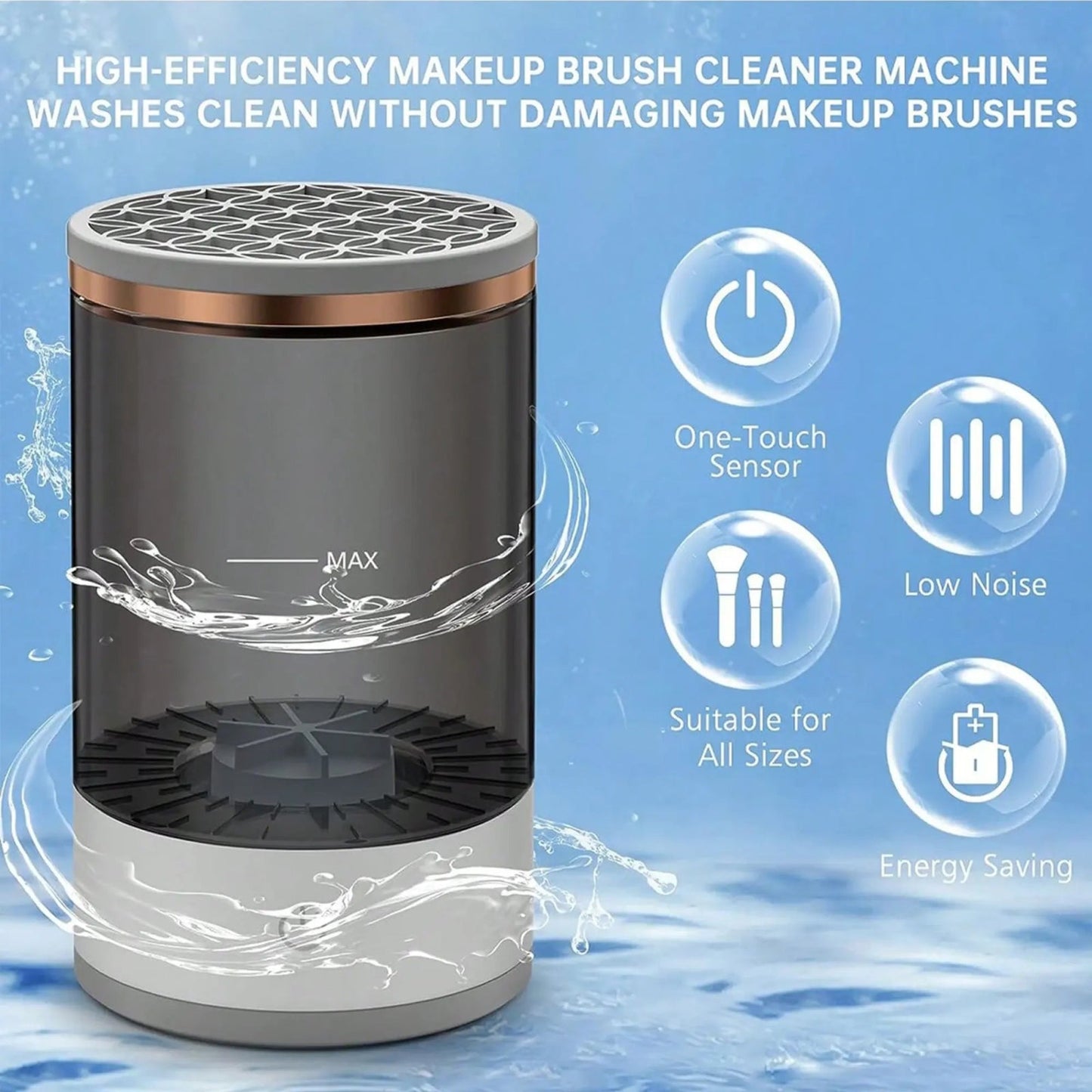 Limpiador Eléctrico de Brochas de Maquillaje | Lava y Seca en 30 Segundos