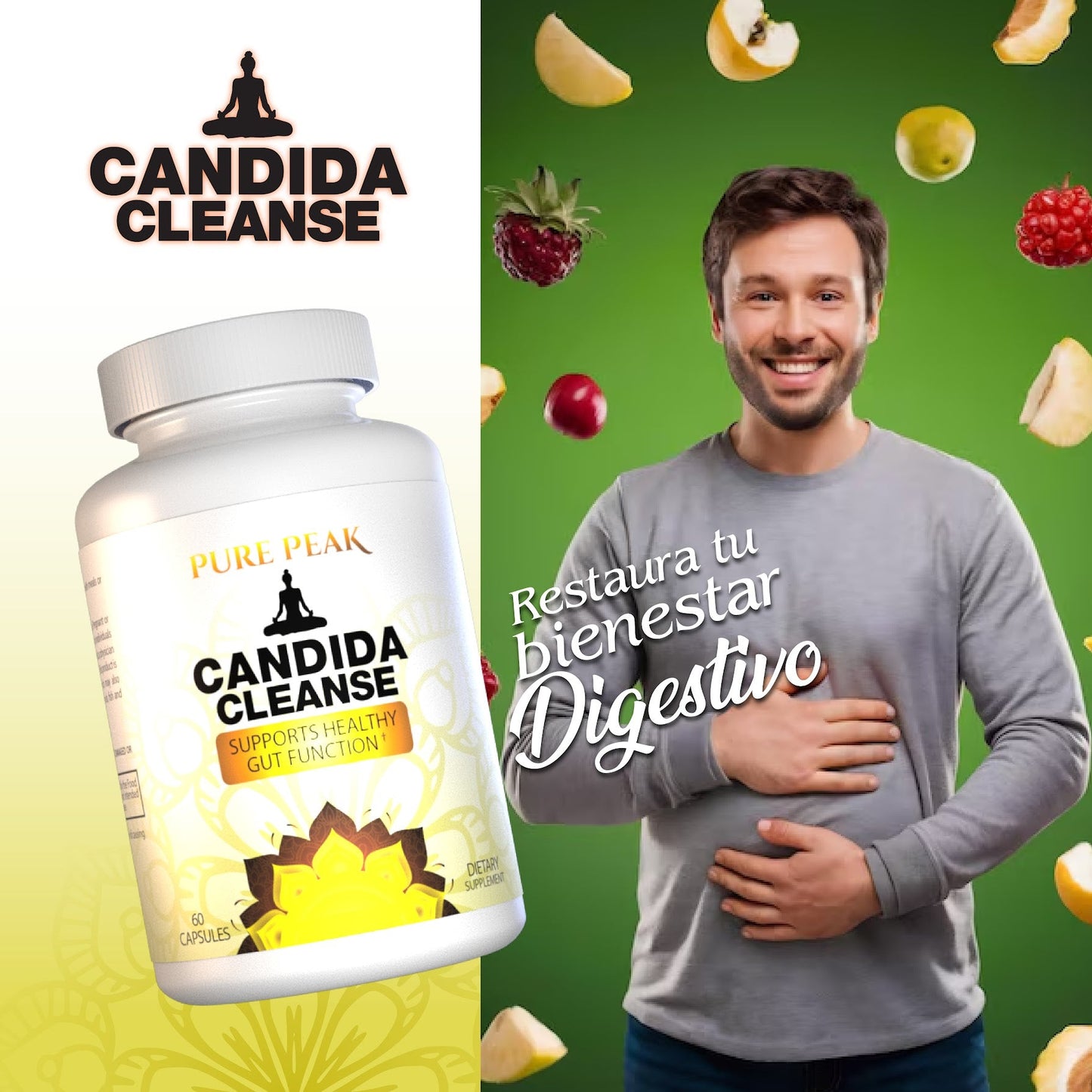 Candida Cleanse Pure Peak | Detox Intestinal Natural + Salud Digestiva