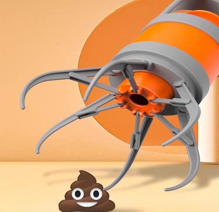 Recogedor de Desechos para Mascotas – Mango Largo y Garras Potentes (Color Naranja)
