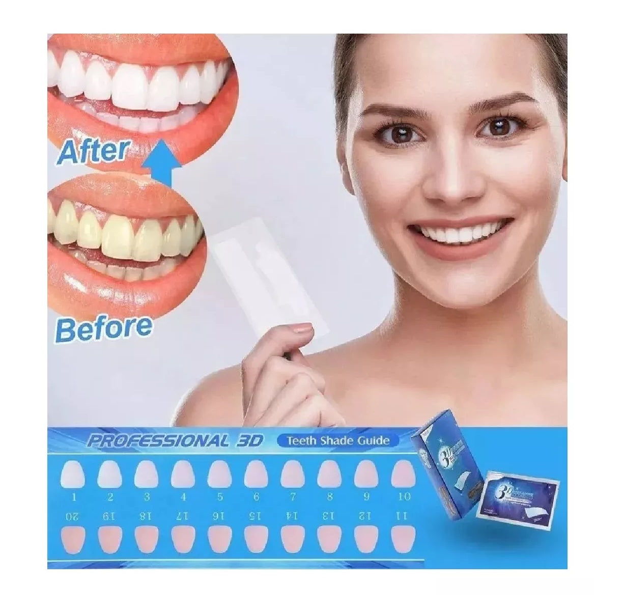 Tiras Blanqueadoras 3D Ultra White – Sonríe con Dientes Más Blancos en 14 Días 😁✨
