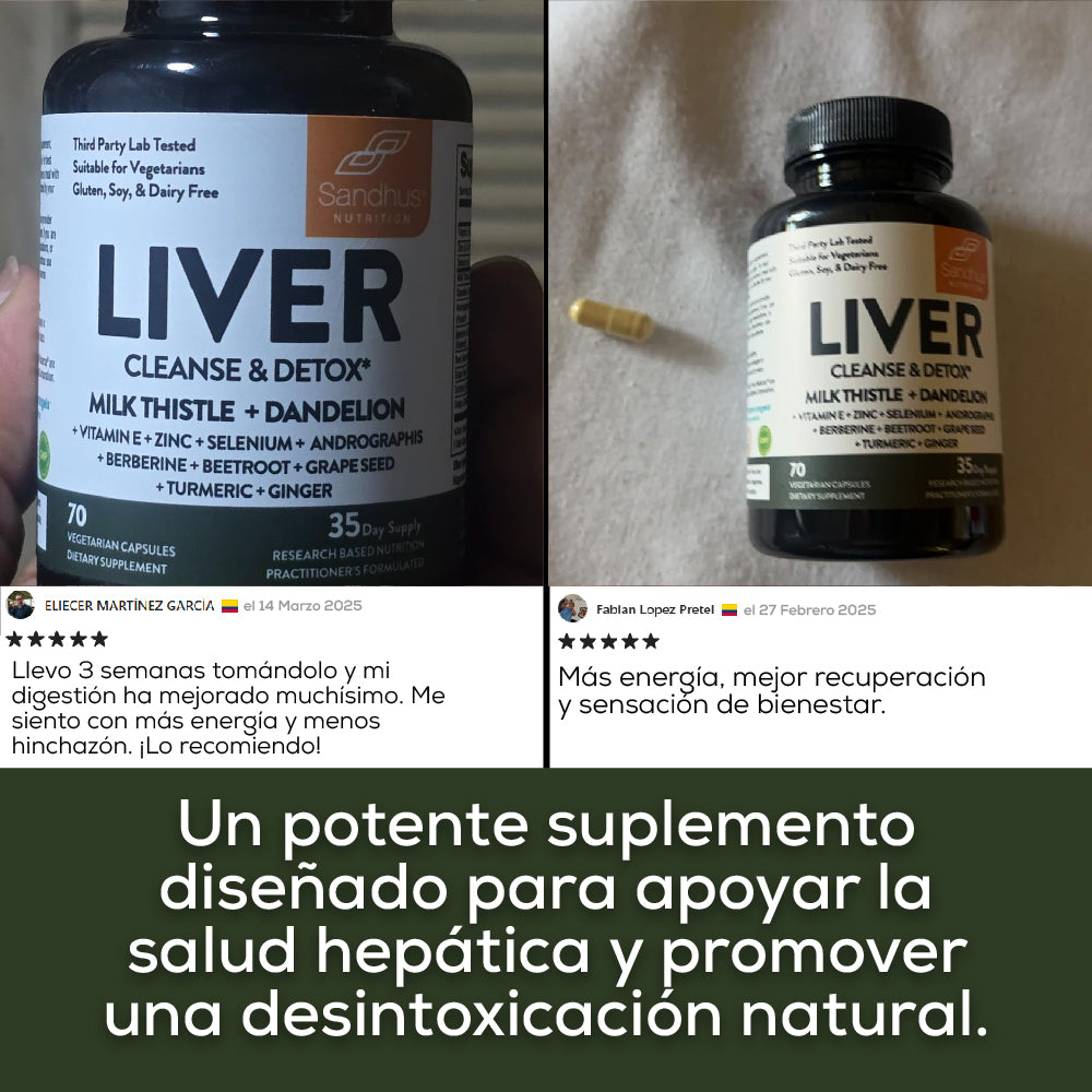 Liver Cleanse Detox 💚 Suplemento Natural para Desintoxicar y Fortalecer el Hígado