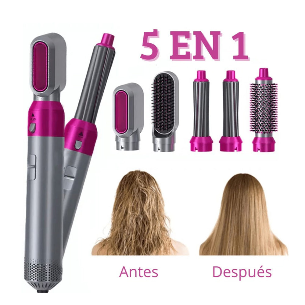 Cepillo Secador 5 en 1 Profesional – Moldea, Seca y Da Volumen con un Solo Paso 💨✨