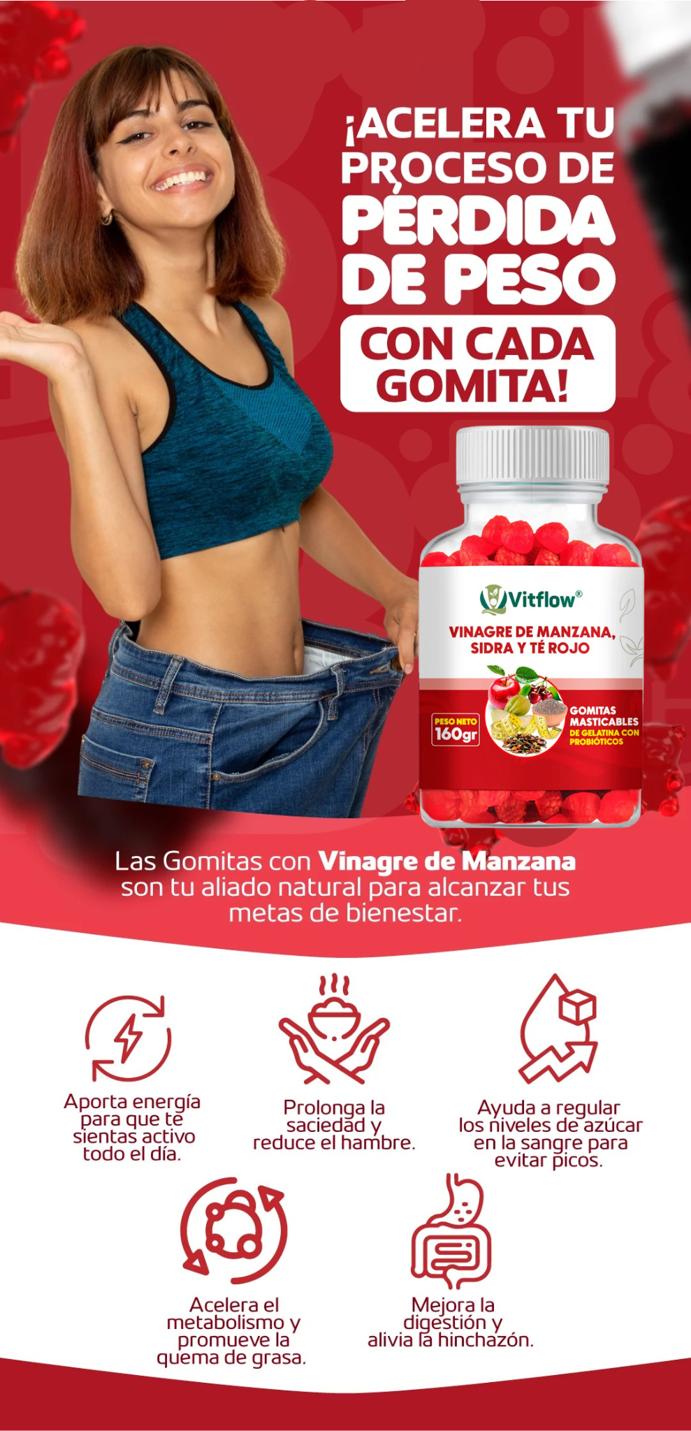 🍏 Gomitas de Vinagre de Manzana – Quema Grasa, Mejora tu Digestión y Gana Energía con Sabor Delicioso 2x1