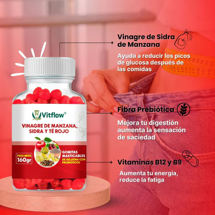 🍏 Gomitas de Vinagre de Manzana – Quema Grasa, Mejora tu Digestión y Gana Energía con Sabor Delicioso 2x1