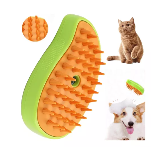 Cepillo a Vapor para Perros y Gatos – Desenreda, Masajea y Cuida el Pelaje