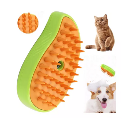 Cepillo a Vapor para Perros y Gatos – Desenreda, Masajea y Cuida el Pelaje