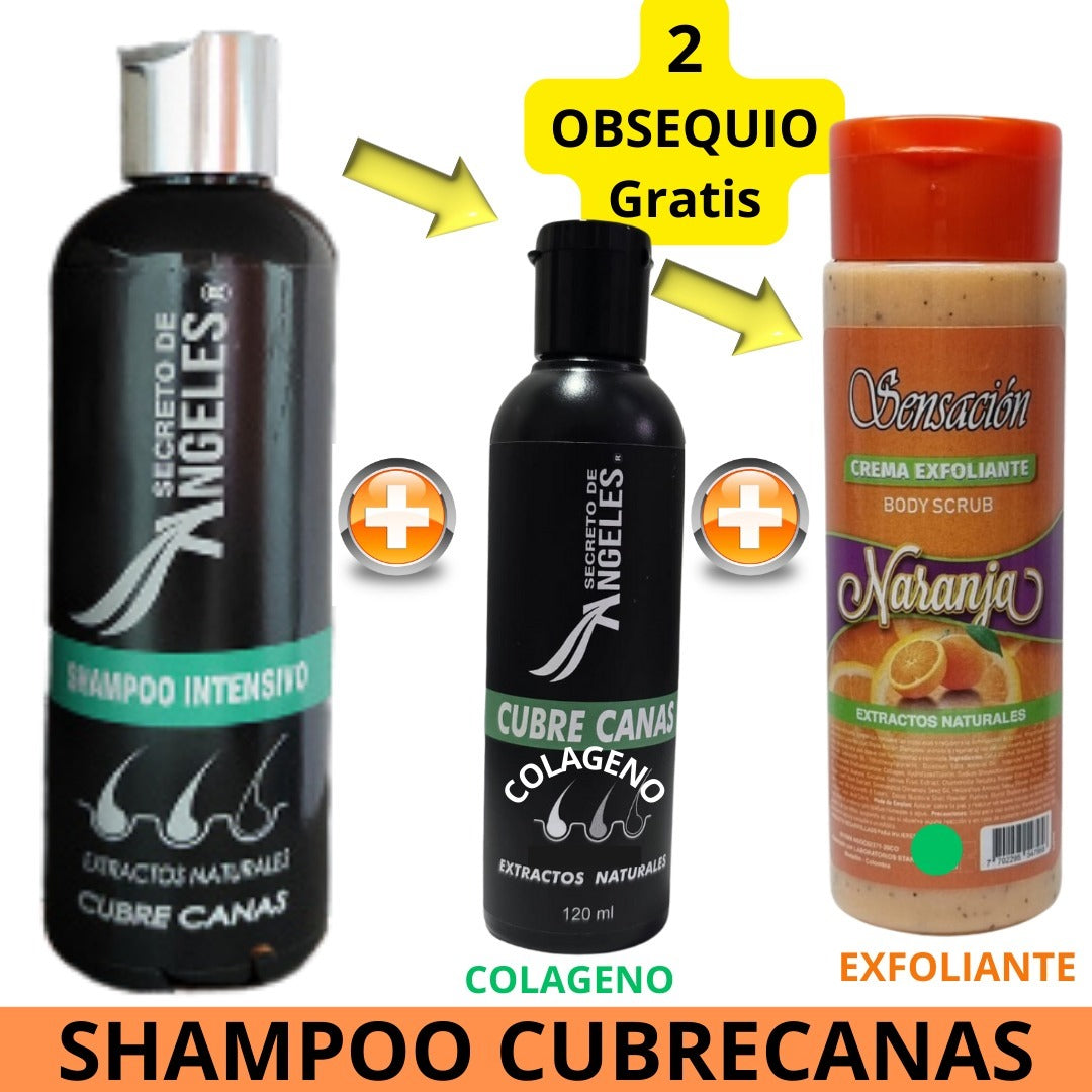 Shampoo Cubre Canas Secreto de Ángeles + Colágeno + Exfoliante GRATIS 🎁 | Fórmula Natural 3 en 1